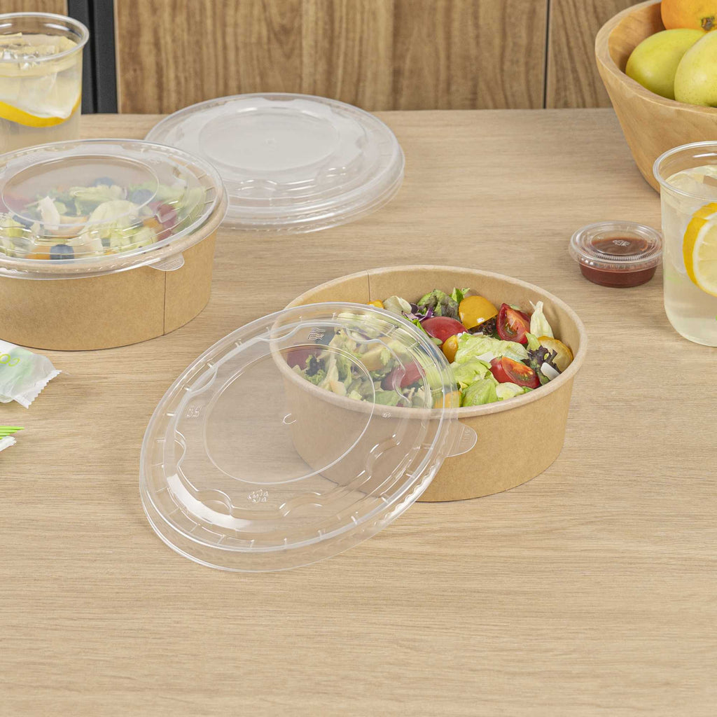 Bio Tek Clear Plastic Take Out Container Lid - Fits 45 oz Containers - 50 count box