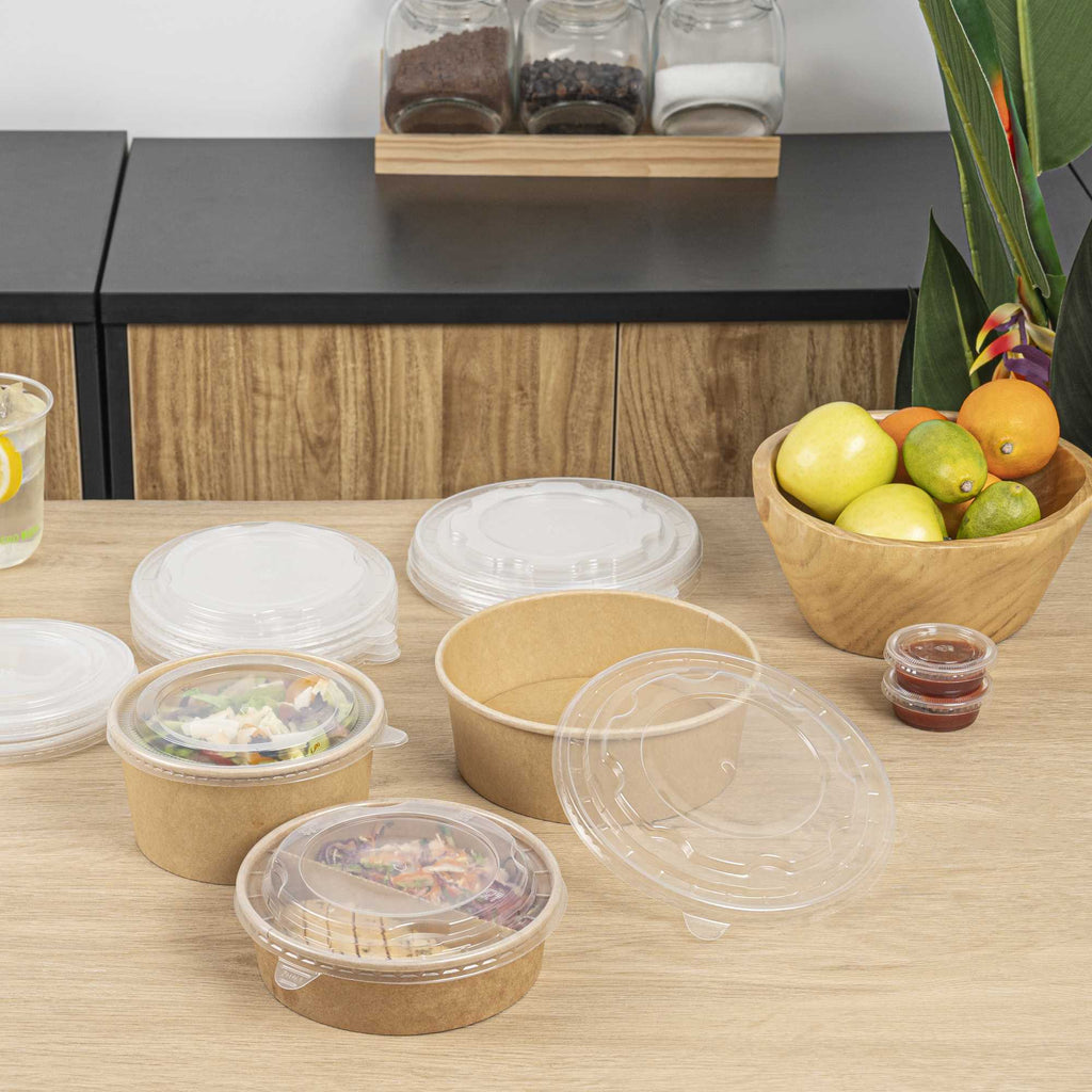 Bio Tek Clear Plastic Take Out Container Lid - Fits 45 oz Containers - 50 count box