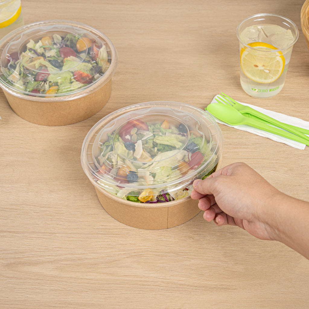 Bio Tek Clear Plastic Take Out Container Lid - Fits 45 oz Containers - 200 count box