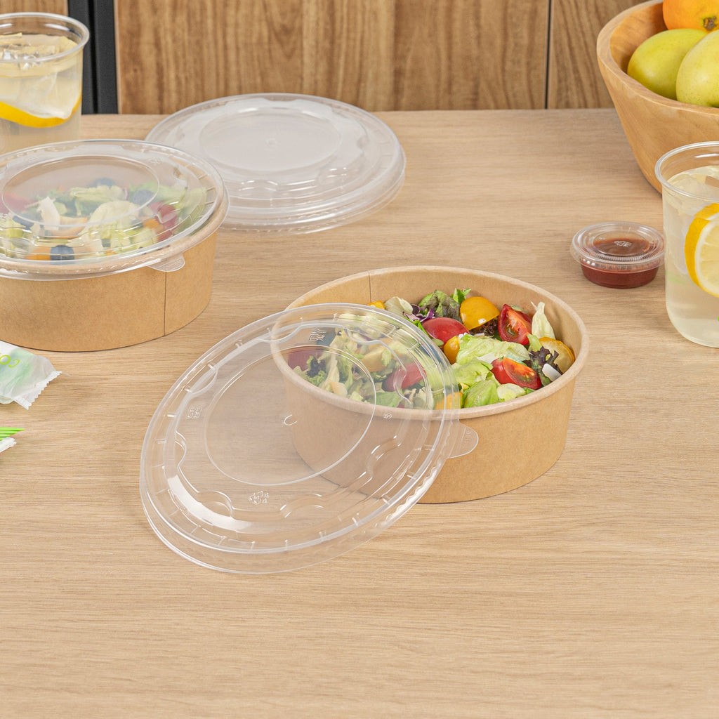 Bio Tek Clear Plastic Take Out Container Lid - Fits 45 oz Containers - 200 count box