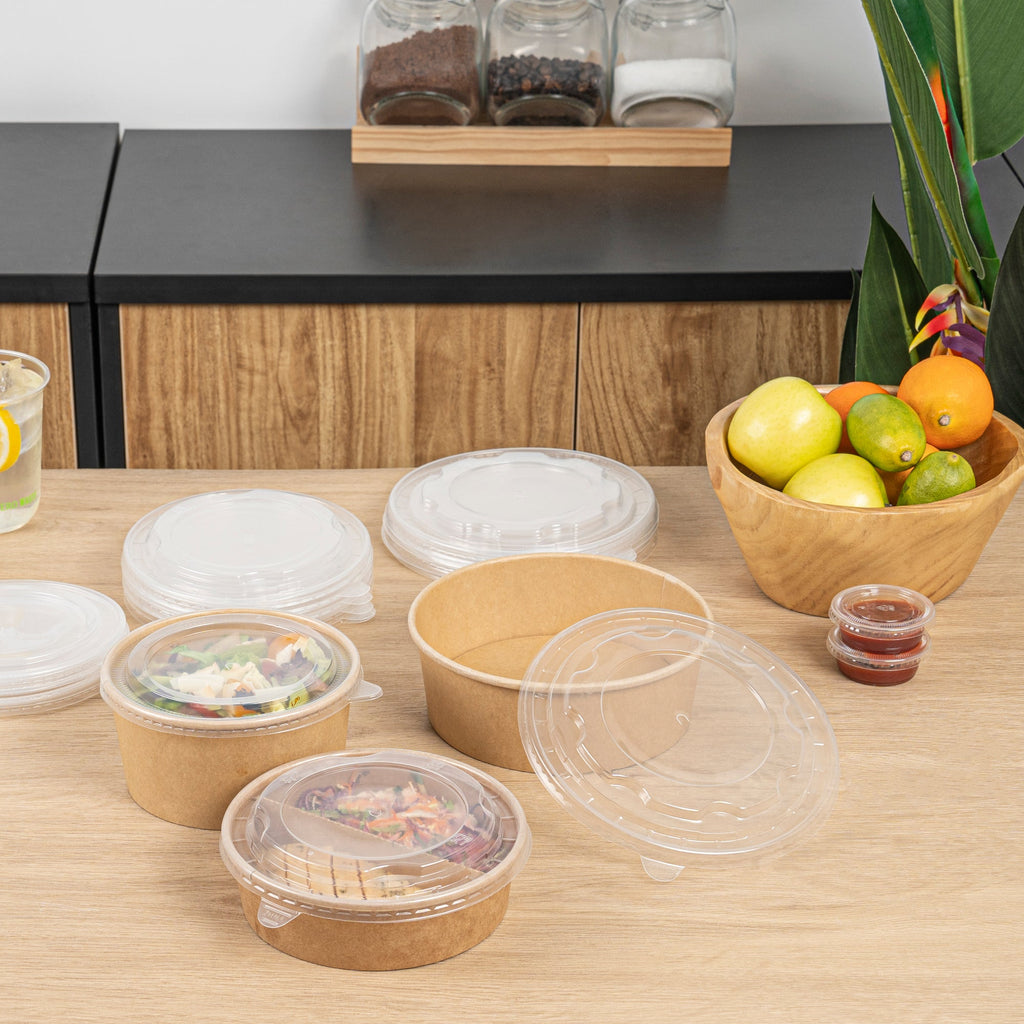Bio Tek Clear Plastic Take Out Container Lid - Fits 45 oz Containers - 200 count box