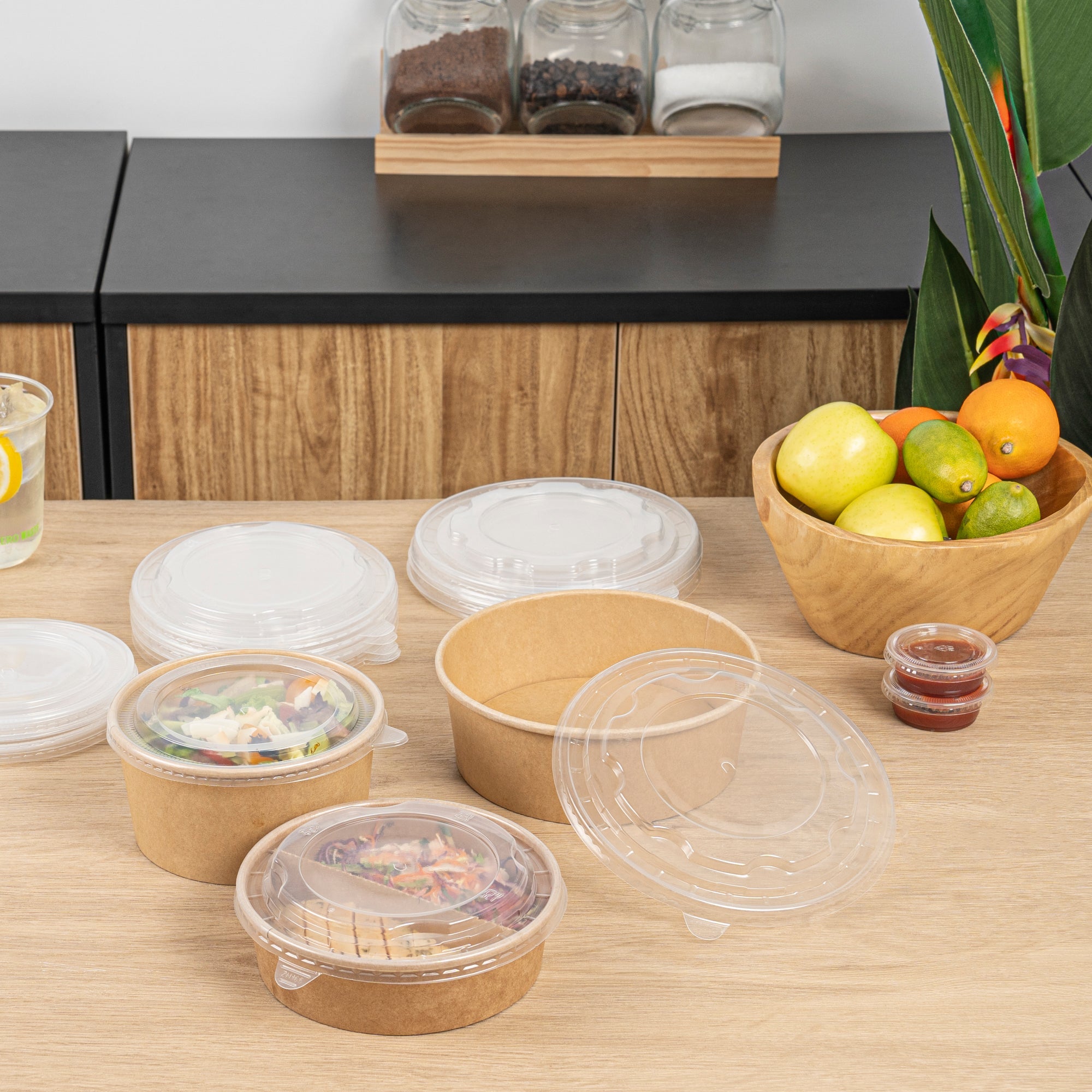 Bio Tek Clear Plastic Take Out Container Lid - Fits 45 oz Containers - 200 count box