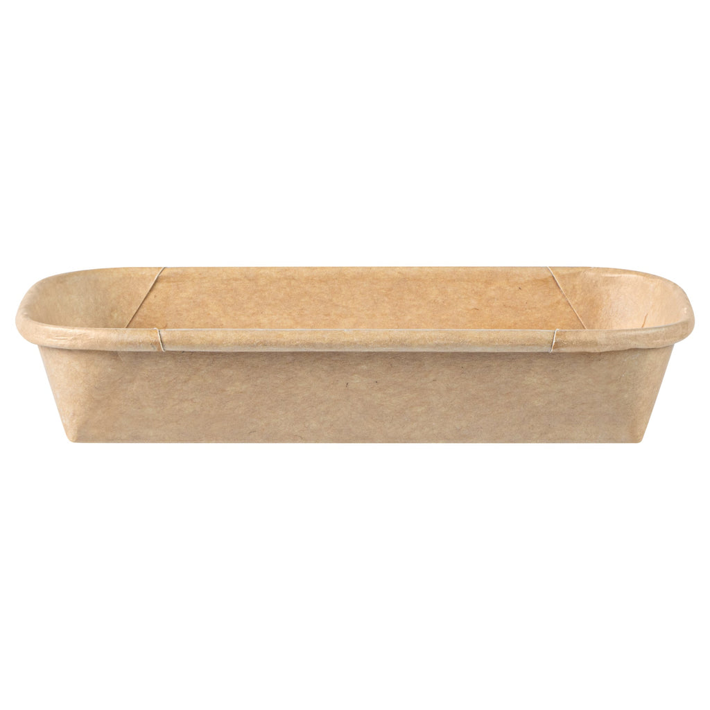 Matsuri Vision 5 oz Rectangle Kraft Paper Sushi Container - 5 1/2" x 3 1/4" x 1" - 100 count box