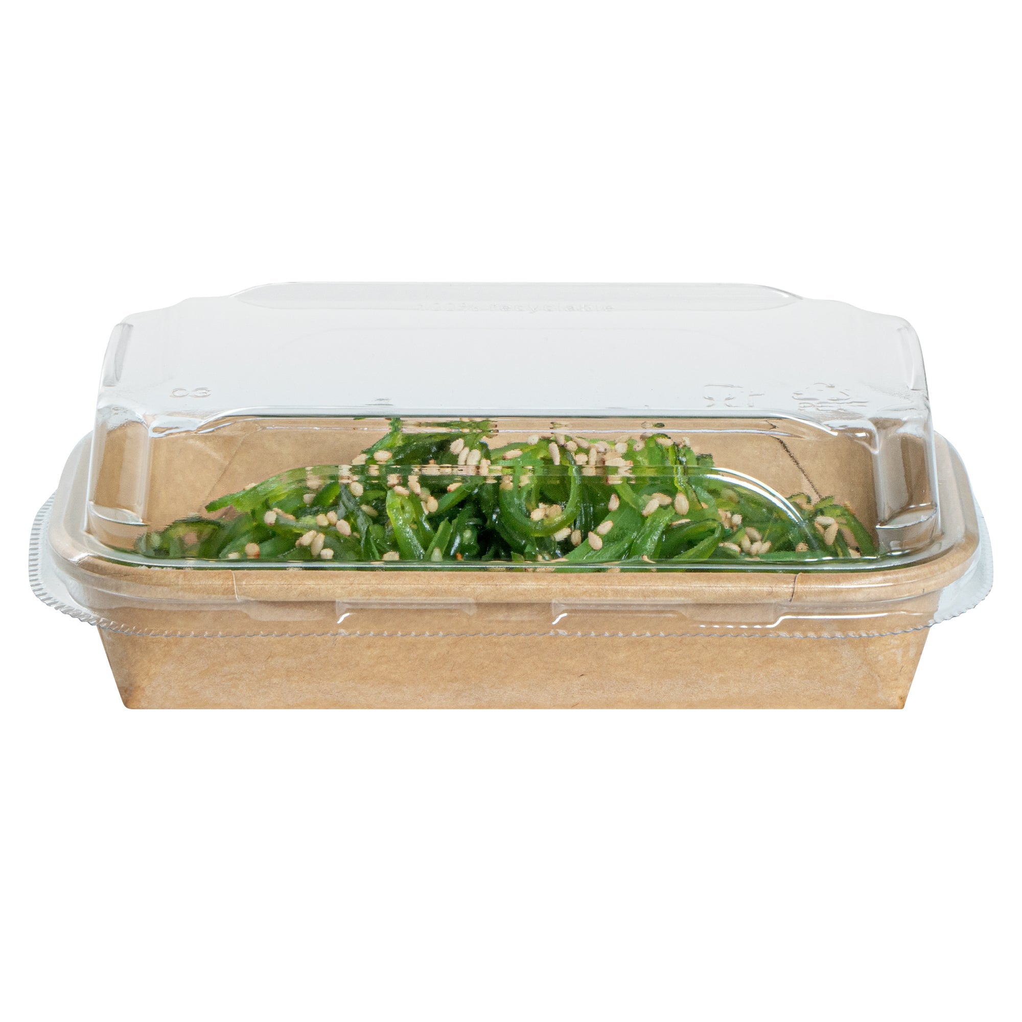 Matsuri Vision Clear PET Plastic Lid - Fits 5 oz Sushi Container, Anti-Fog - 100 count box