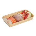 Matsuri Vision 6 oz Rectangle Kraft Paper Sushi Container - 6 1/4" x 3 1/2" x 1" - 50 count box