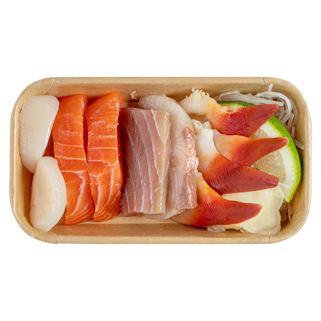 Matsuri Vision 6 oz Rectangle Kraft Paper Sushi Container - 6 1/4" x 3 1/2" x 1" - 100 count box
