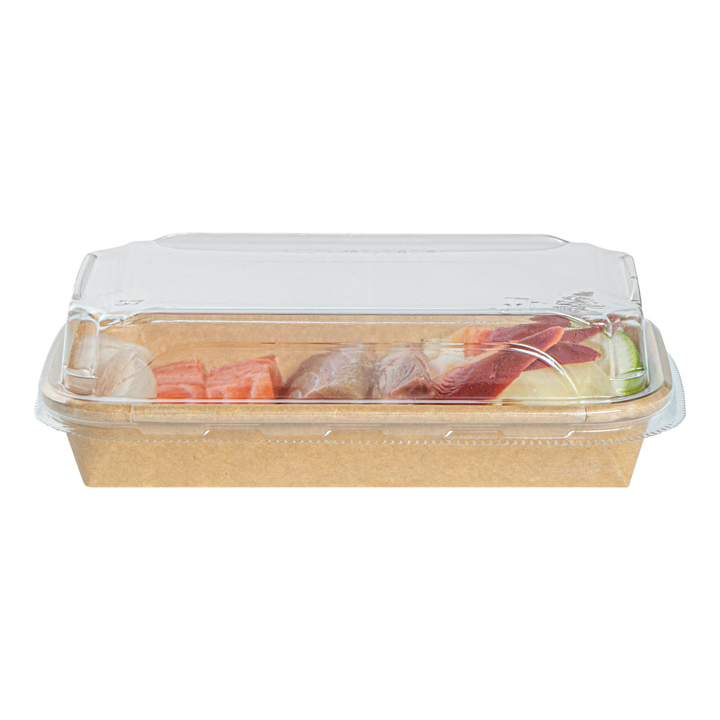 Matsuri Vision Clear PET Plastic Lid - Fits 6 oz Sushi Container, Anti-Fog - 50 count box