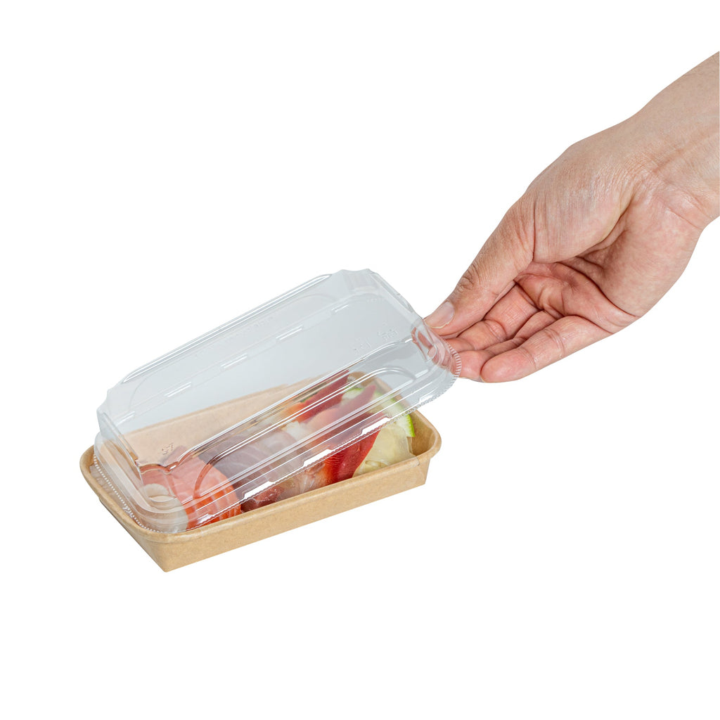 Matsuri Vision Clear PET Plastic Lid - Fits 6 oz Sushi Container, Anti-Fog - 100 count box