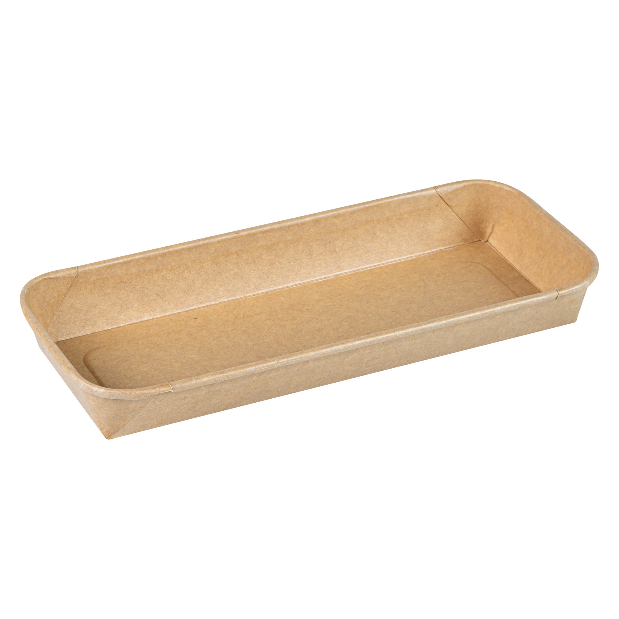 Matsuri Vision 10 oz Rectangle Kraft Paper Sushi Container - 8 3/4" x 3 1/2" x 1" - 50 count box