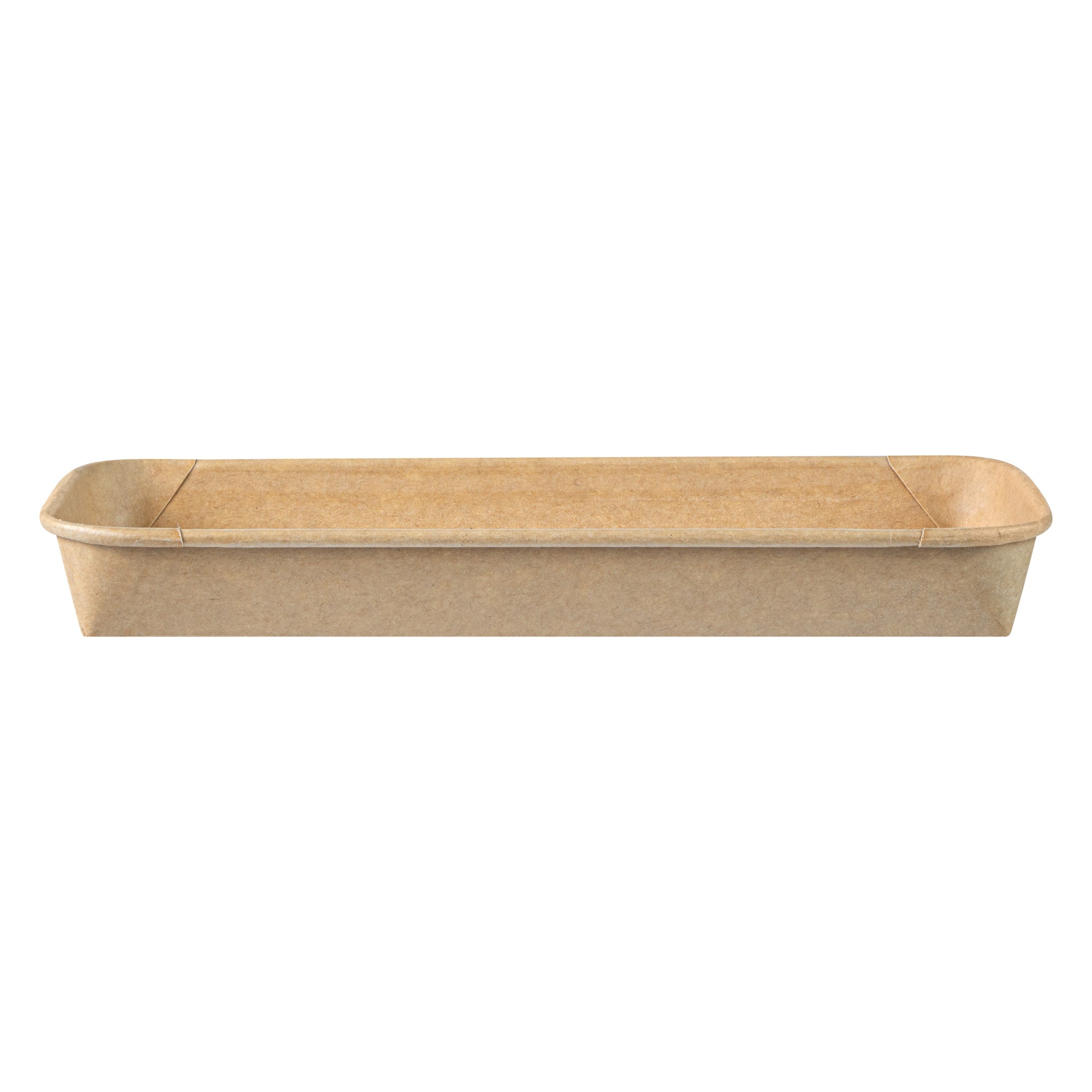Matsuri Vision 10 oz Rectangle Kraft Paper Sushi Container - 8 3/4" x 3 1/2" x 1" - 50 count box