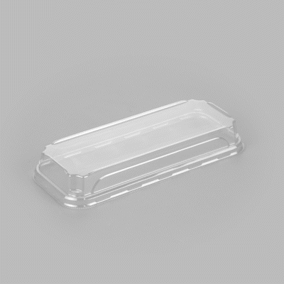 Matsuri Vision Clear PET Plastic Lid - Fits 10 oz Sushi Container, Anti-Fog - 50 count box