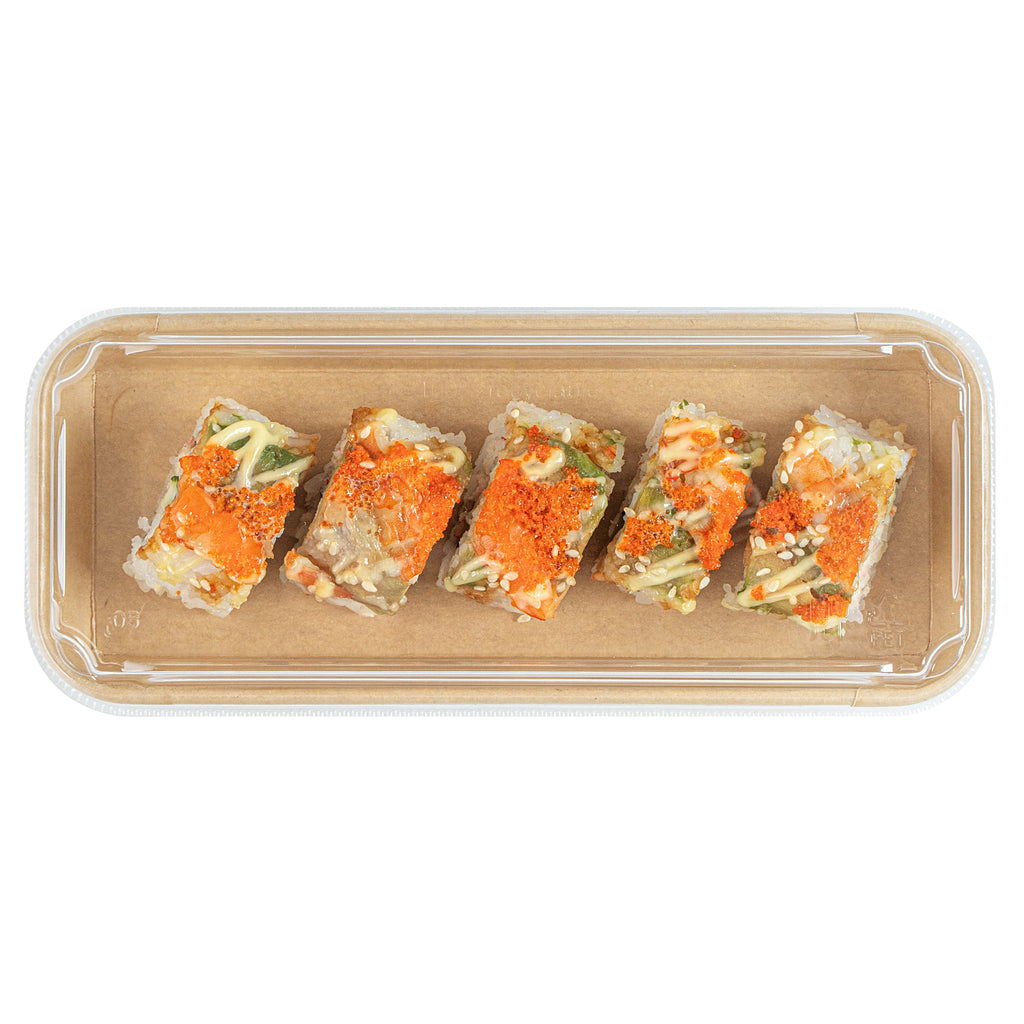 Matsuri Vision Clear PET Plastic Lid - Fits 10 oz Sushi Container, Anti-Fog - 100 count box