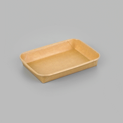 Matsuri Vision 8 oz Rectangle Kraft Paper Sushi Container - 6 1/2" x 4 1/2" x 1" - 100 count box