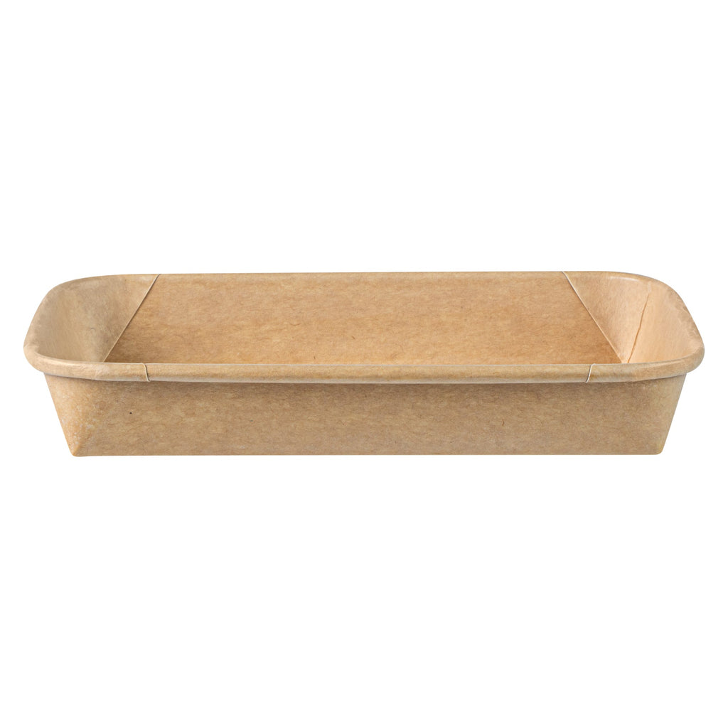 Matsuri Vision 8 oz Rectangle Kraft Paper Sushi Container - 6 1/2" x 4 1/2" x 1" - 100 count box