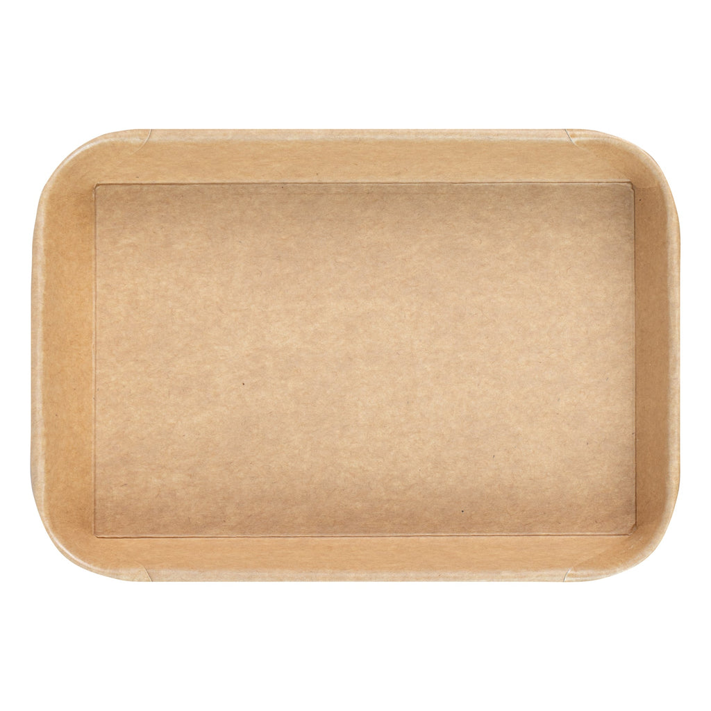 Matsuri Vision 8 oz Rectangle Kraft Paper Sushi Container - 6 1/2" x 4 1/2" x 1" - 100 count box