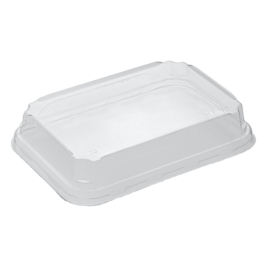 Matsuri Vision Clear PET Plastic Lid - Fits 8 oz Sushi Container, Anti-Fog - 50 count box