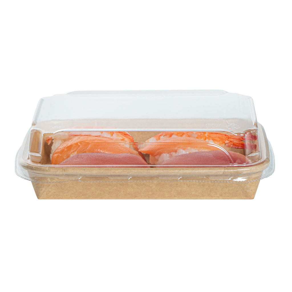 Matsuri Vision Clear PET Plastic Lid - Fits 8 oz Sushi Container, Anti-Fog - 100 count box