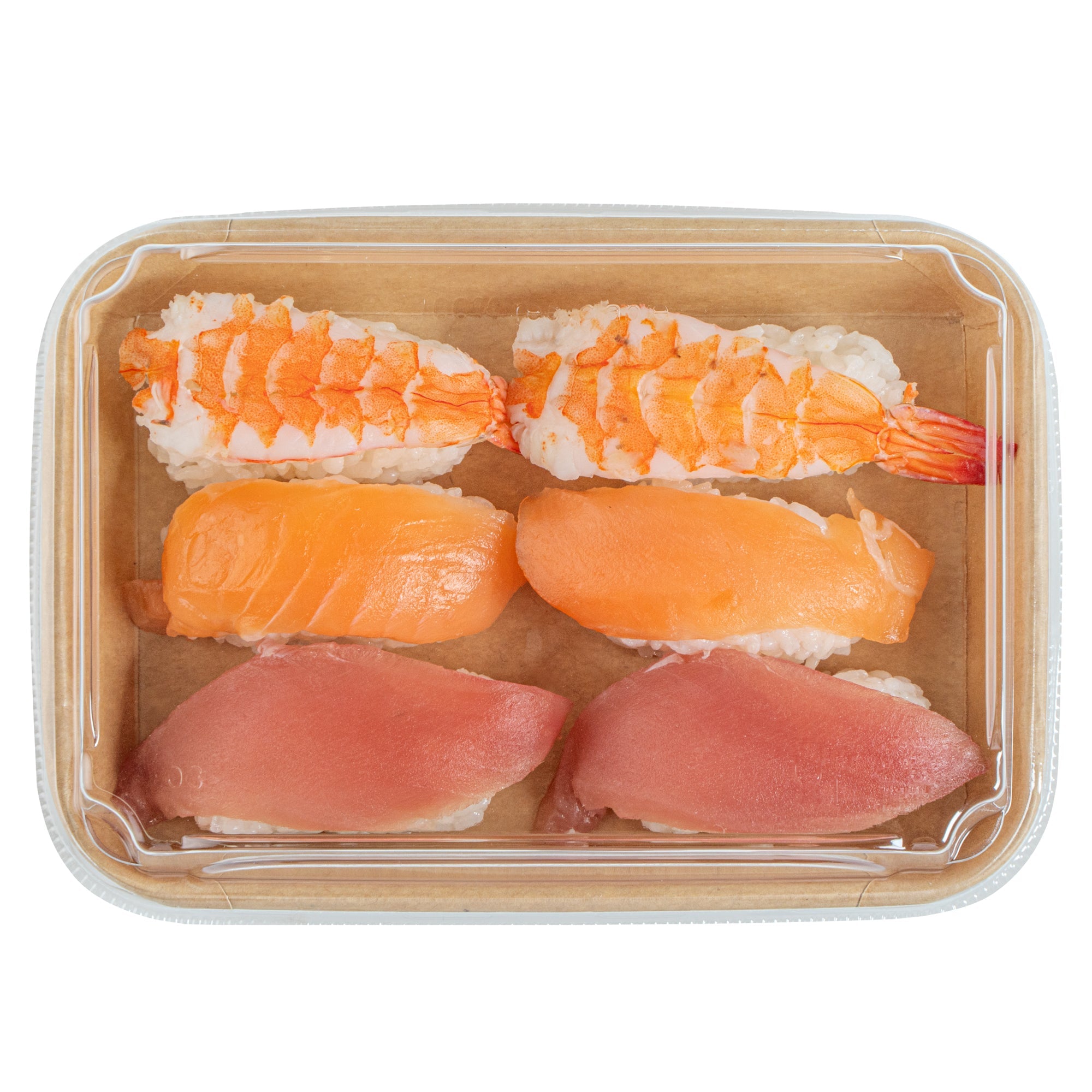 Matsuri Vision Clear PET Plastic Lid - Fits 8 oz Sushi Container, Anti-Fog - 100 count box