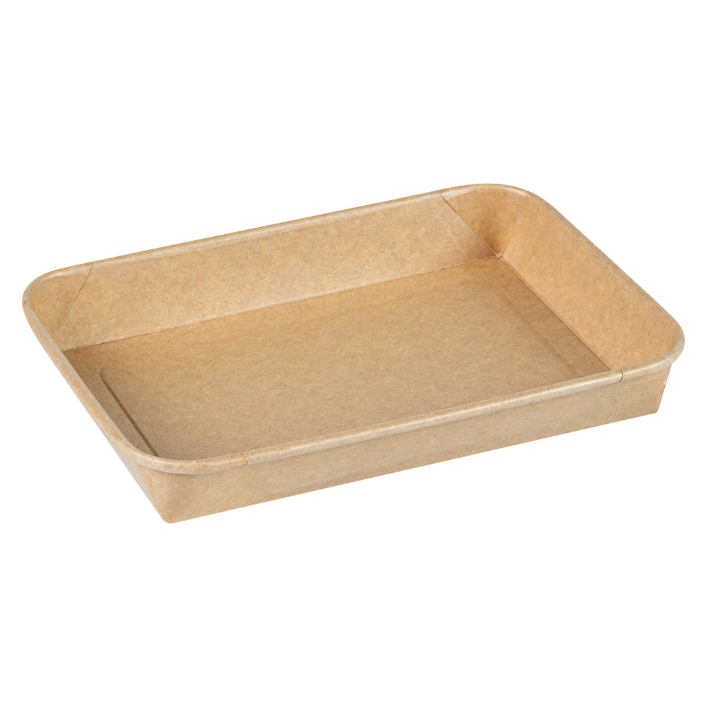 Matsuri Vision 11 oz Rectangle Kraft Paper Sushi Container - 7 1/4" x 5" x 1" - 100 count box