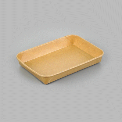 Matsuri Vision 11 oz Rectangle Kraft Paper Sushi Container - 7 1/4" x 5" x 1" - 50 count box