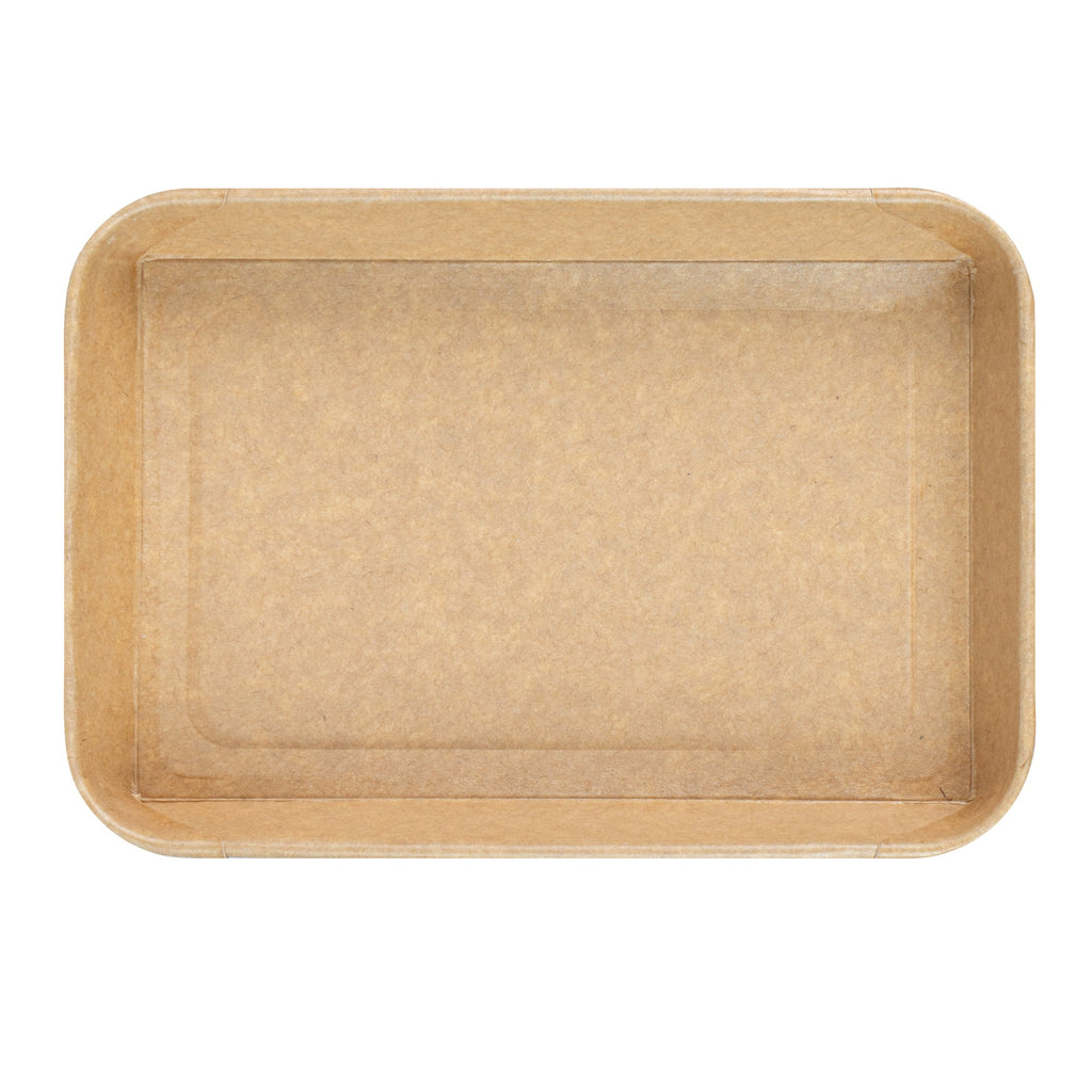 Matsuri Vision 11 oz Rectangle Kraft Paper Sushi Container - 7 1/4" x 5" x 1" - 100 count box
