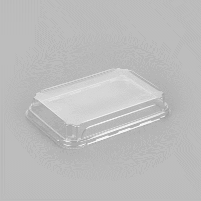 Matsuri Vision Clear PET Plastic Lid - Fits 11 oz Sushi Container, Anti-Fog - 50 count box