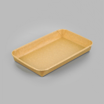 Matsuri Vision 15 oz Rectangle Kraft Paper Sushi Container - 8 3/4" x 5 1/2" x 1" - 50 count box