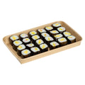 Matsuri Vision 20 oz Rectangle Kraft Paper Sushi Container - 9 1/2" x 6" x 1" - 50 count box