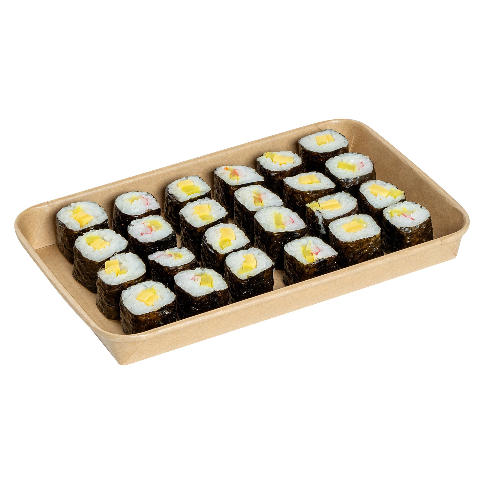 Matsuri Vision 20 oz Rectangle Kraft Paper Sushi Container - 9 1/2" x 6" x 1" - 50 count box