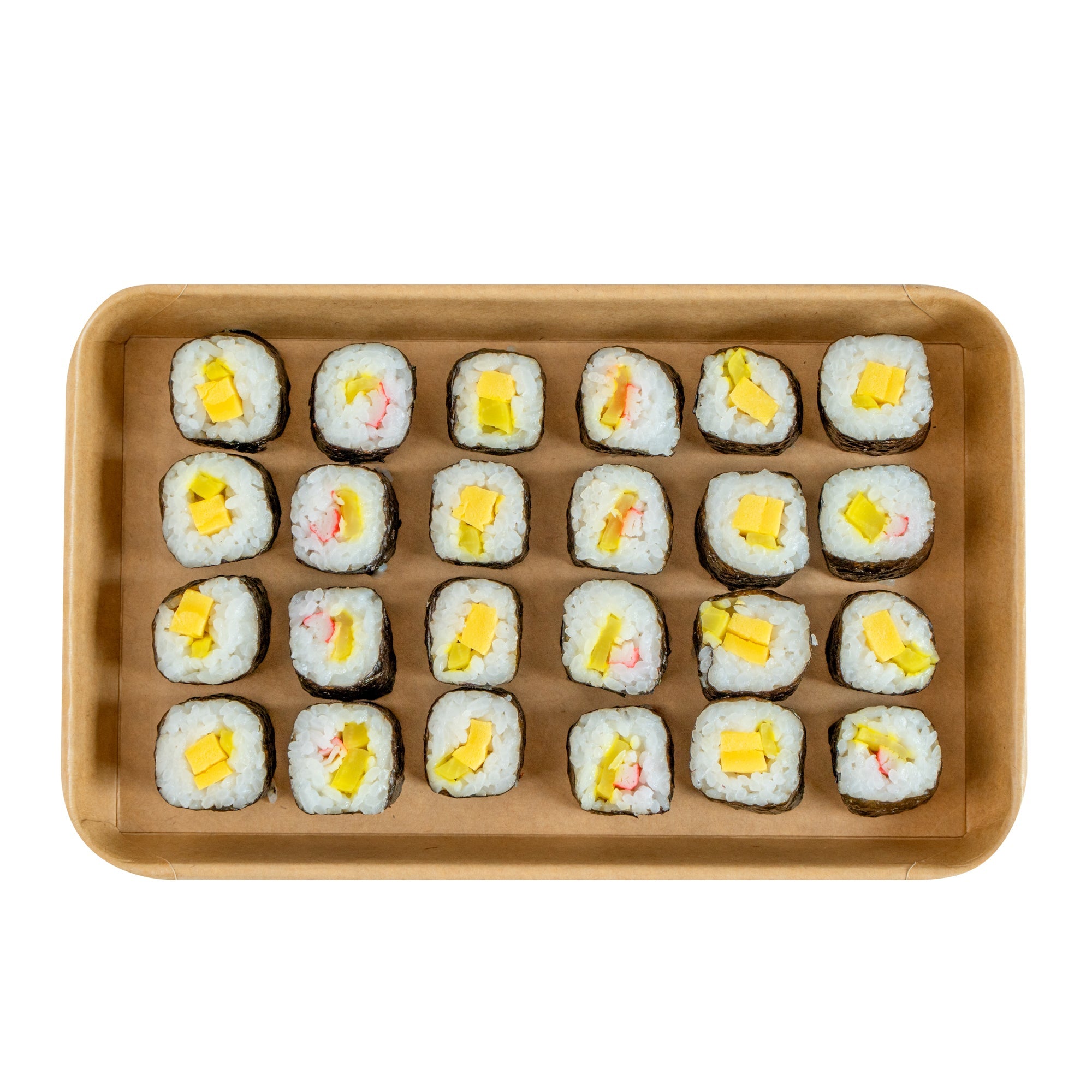 Matsuri Vision 20 oz Rectangle Kraft Paper Sushi Container - 9 1/2" x 6" x 1" - 50 count box