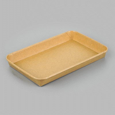 Matsuri Vision 20 oz Rectangle Kraft Paper Sushi Container - 9 1/2" x 6" x 1" - 50 count box