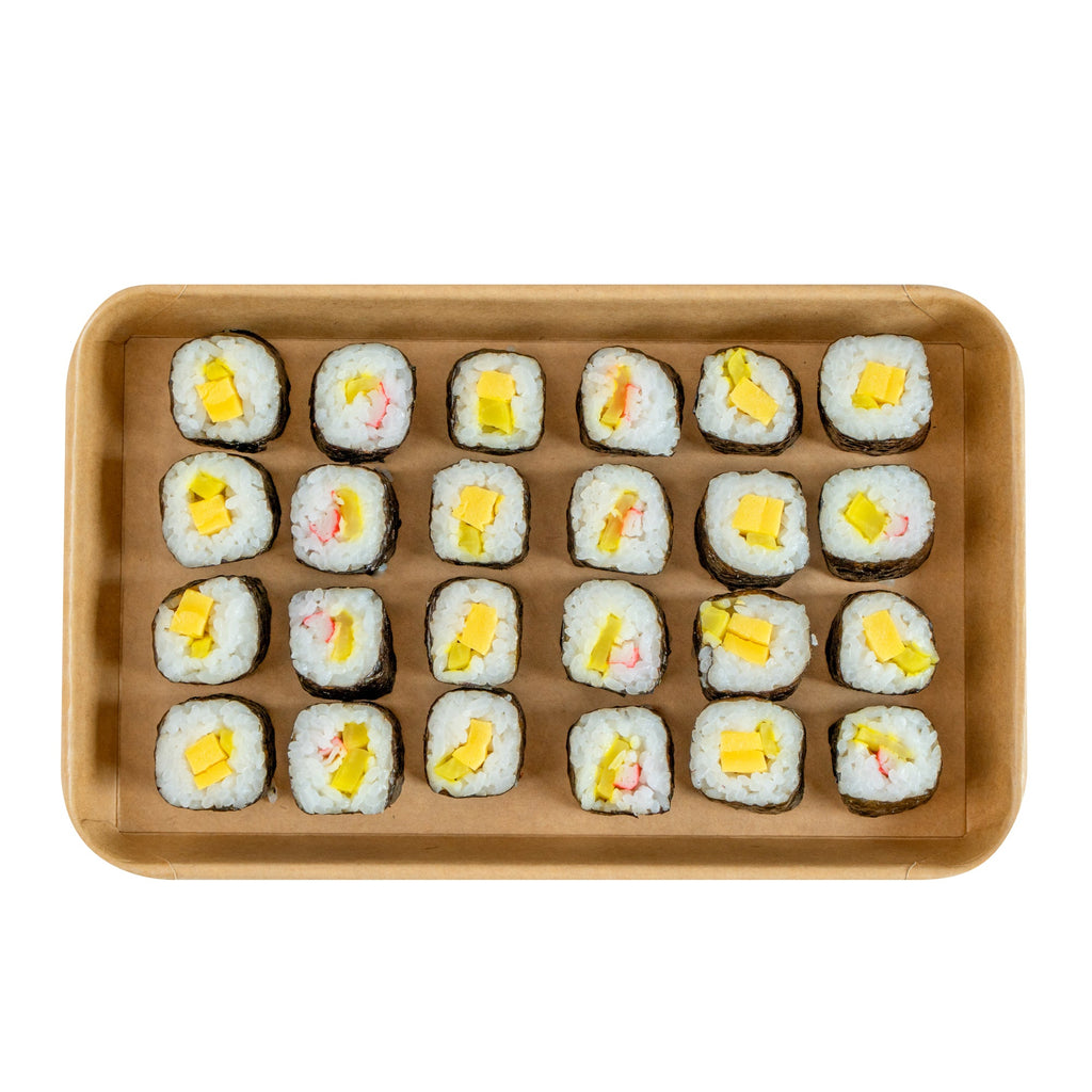 Matsuri Vision 20 oz Rectangle Kraft Paper Sushi Container - 9 1/2" x 6" x 1" - 100 count box