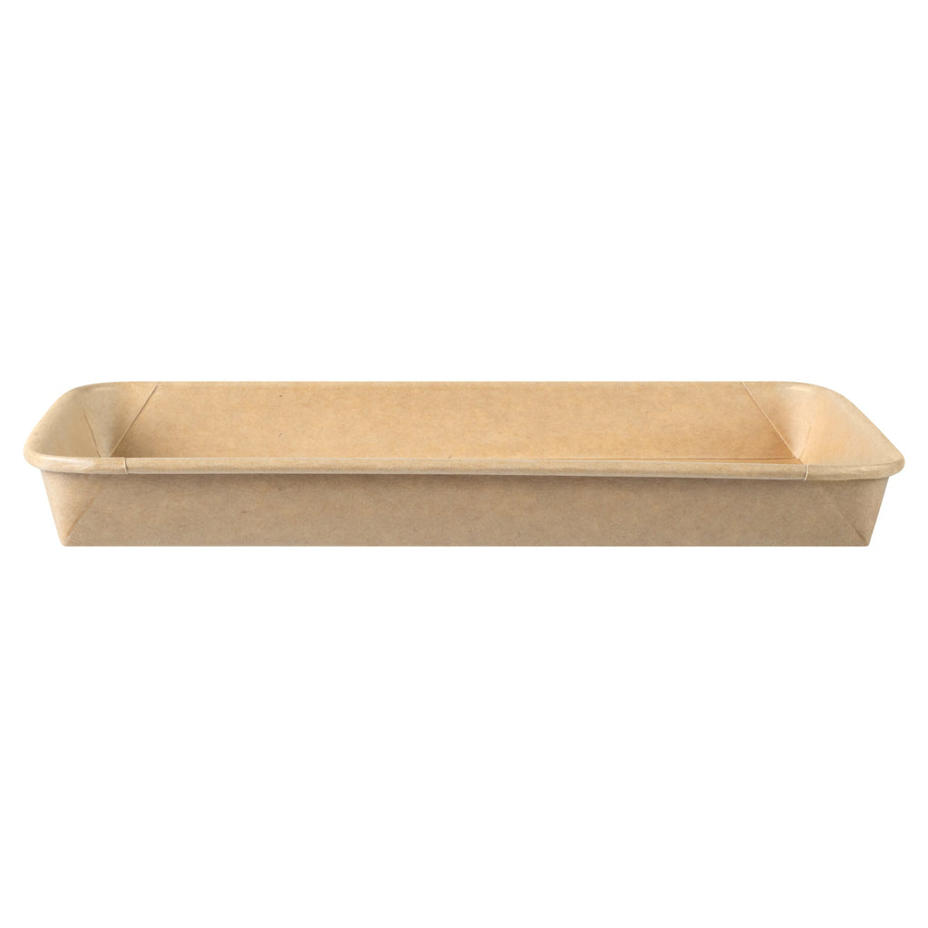 Matsuri Vision 20 oz Rectangle Kraft Paper Sushi Container - 9 1/2" x 6" x 1" - 100 count box