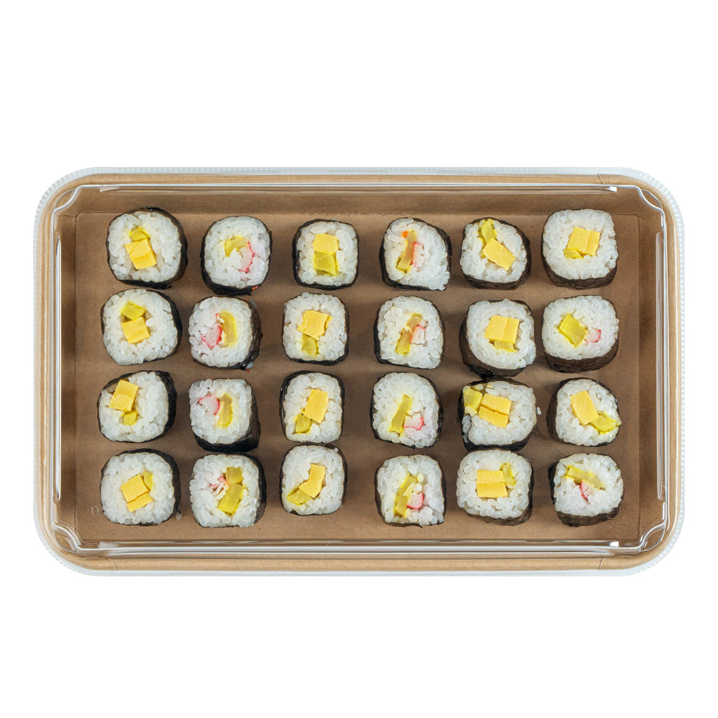 Matsuri Vision Clear PET Plastic Lid - Fits 20 oz Sushi Container, Anti-Fog - 100 count box