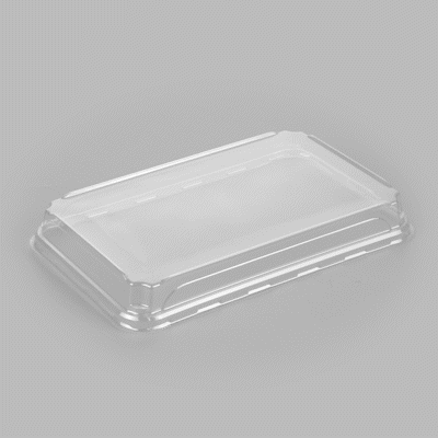 Matsuri Vision Clear PET Plastic Lid - Fits 20 oz Sushi Container, Anti-Fog - 100 count box