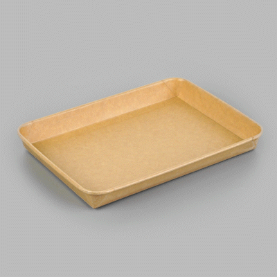 Matsuri Vision 23 oz Rectangle Kraft Paper Sushi Container - 10" x 7 1/4" x 1" - 50 count box