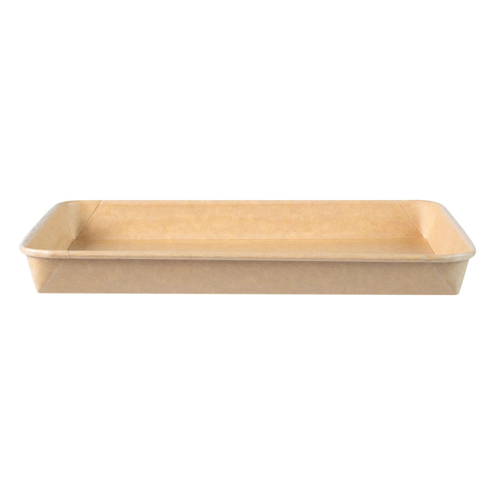 Matsuri Vision 23 oz Rectangle Kraft Paper Sushi Container - 10" x 7 1/4" x 1" - 100 count box