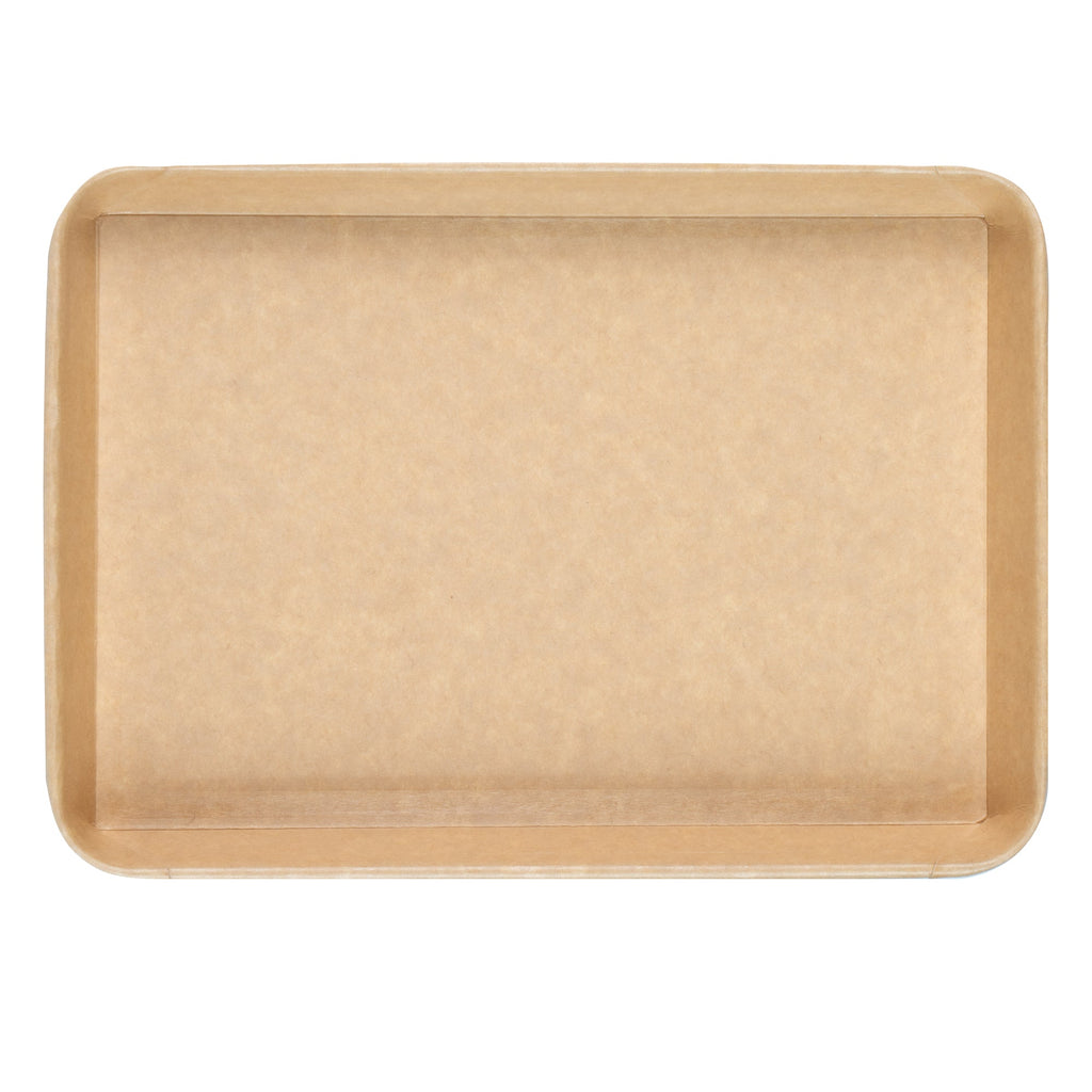 Matsuri Vision 23 oz Rectangle Kraft Paper Sushi Container - 10" x 7 1/4" x 1" - 100 count box