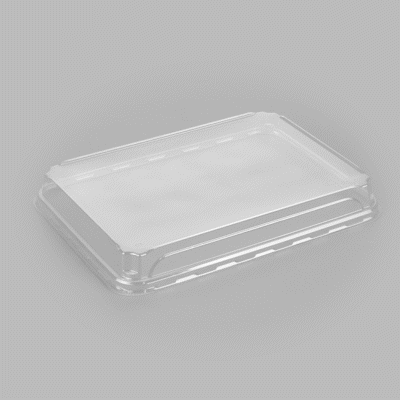 Matsuri Vision Clear PET Plastic Lid - Fits 23 oz Sushi Container, Anti-Fog - 50 count box