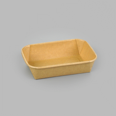 Matsuri Vision 17 oz Rectangle Kraft Paper Sushi Container - 6 1/2" x 4 3/4" x 1 1/2" - 50 count box