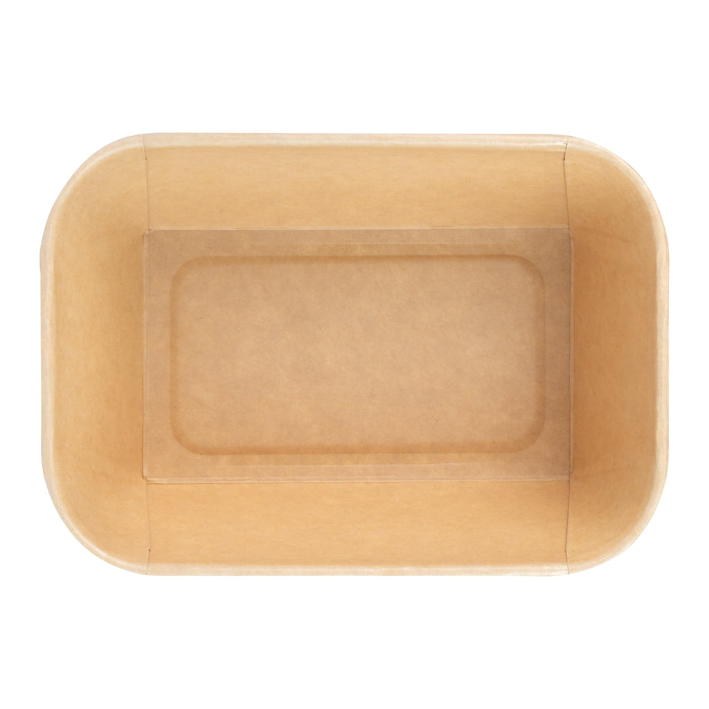 Matsuri Vision 34 oz Rectangle Kraft Paper Sushi Container - 6 1/2" x 4 3/4" x 2 3/4" - 50 count box