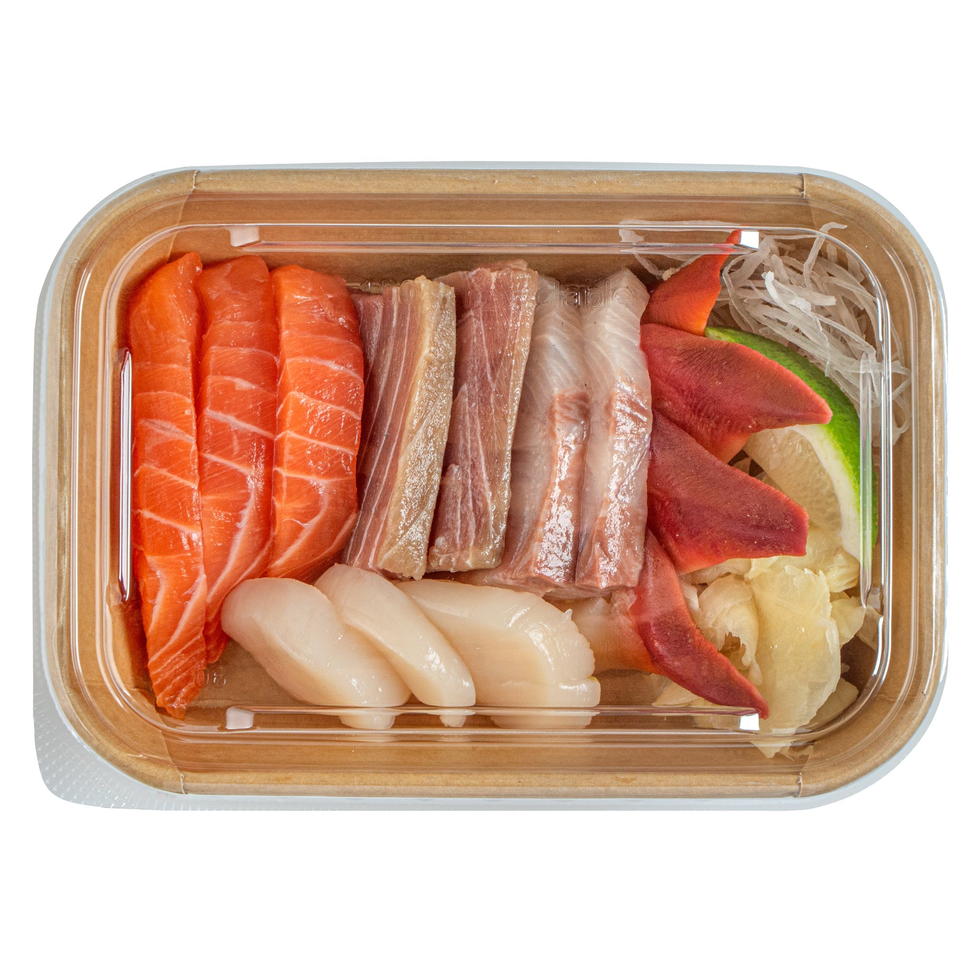Matsuri Vision Clear PET Plastic Lid - Fits 17, 22, 26 and 34 oz Sushi Containers, Anti-Fog - 100 count box