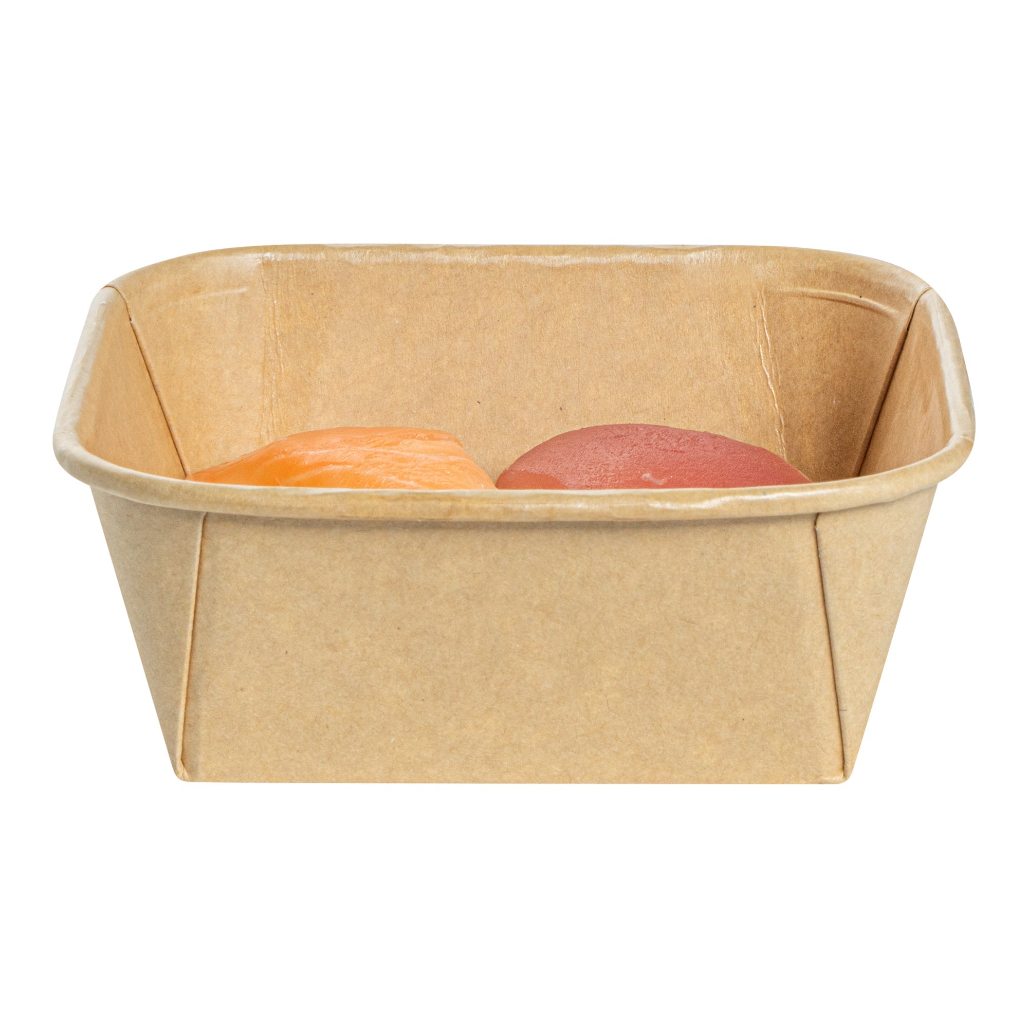 Matsuri Vision 17 oz Square Kraft Paper Sushi Container - 5" x 5" x 2" - 50 count box