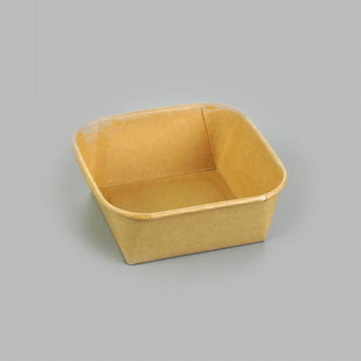 Matsuri Vision 17 oz Square Kraft Paper Sushi Container - 5" x 5" x 2" - 50 count box
