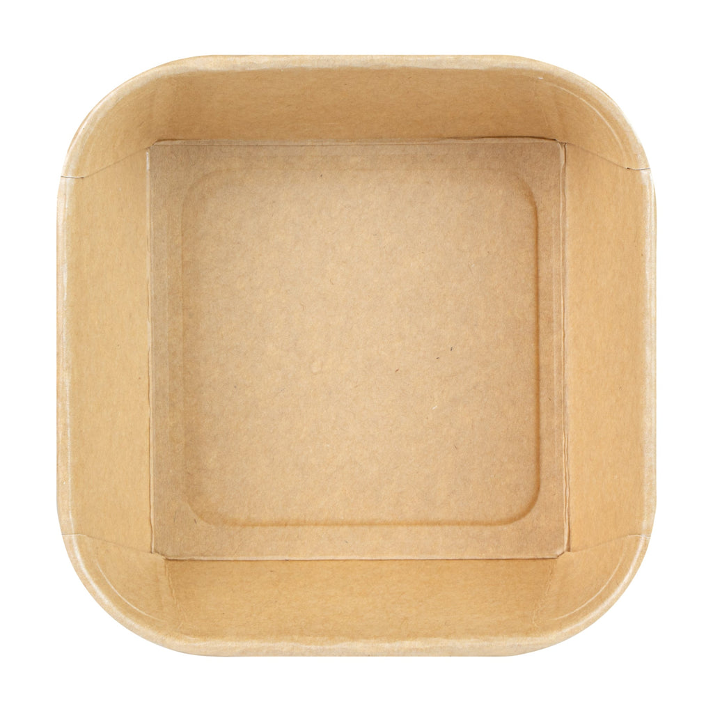 Matsuri Vision 17 oz Square Kraft Paper Sushi Container - 5" x 5" x 2" - 50 count box