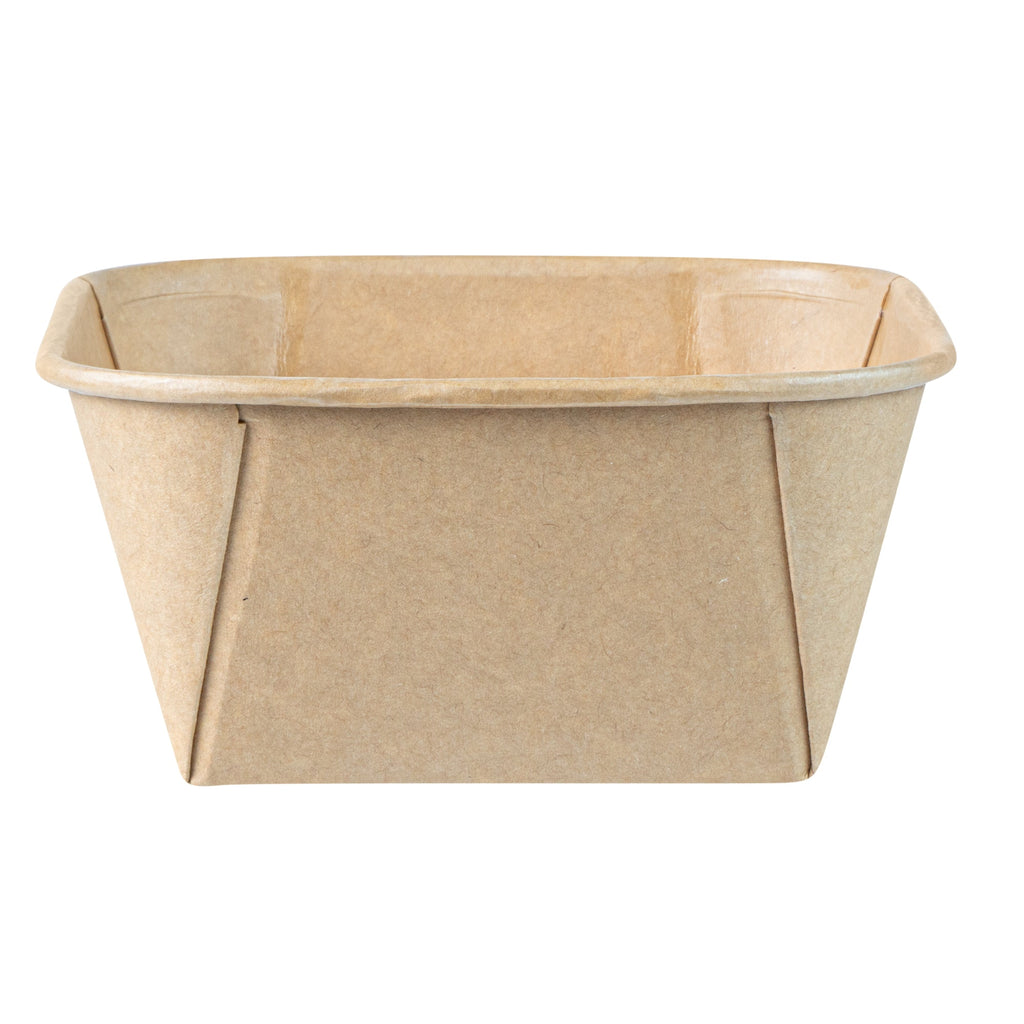 Matsuri Vision 22 oz Square Kraft Paper Sushi Container - 5" x 5" x 2 1/4" - 100 count box