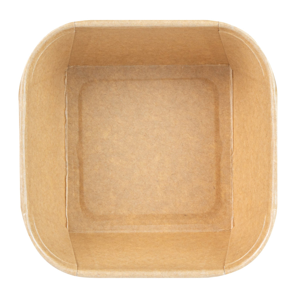 Matsuri Vision 22 oz Square Kraft Paper Sushi Container - 5" x 5" x 2 1/4" - 100 count box
