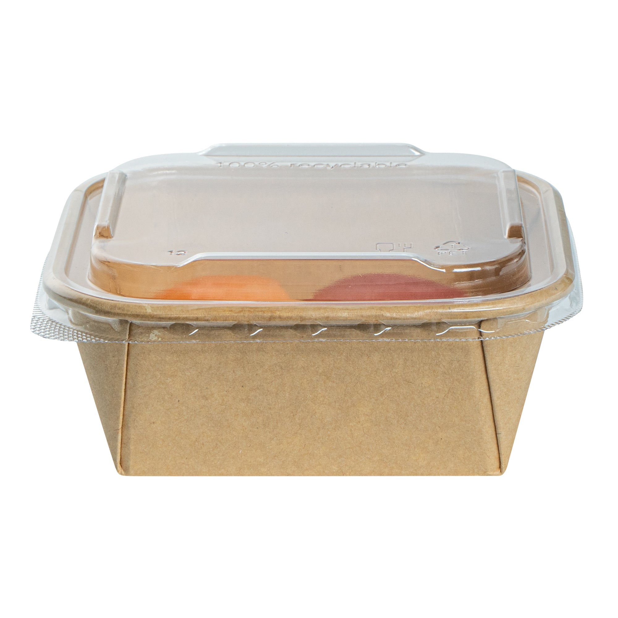Matsuri Vision Clear PET Plastic Lid - Fits 17 and 22 oz Sushi Containers, Anti-Fog - 100 count box