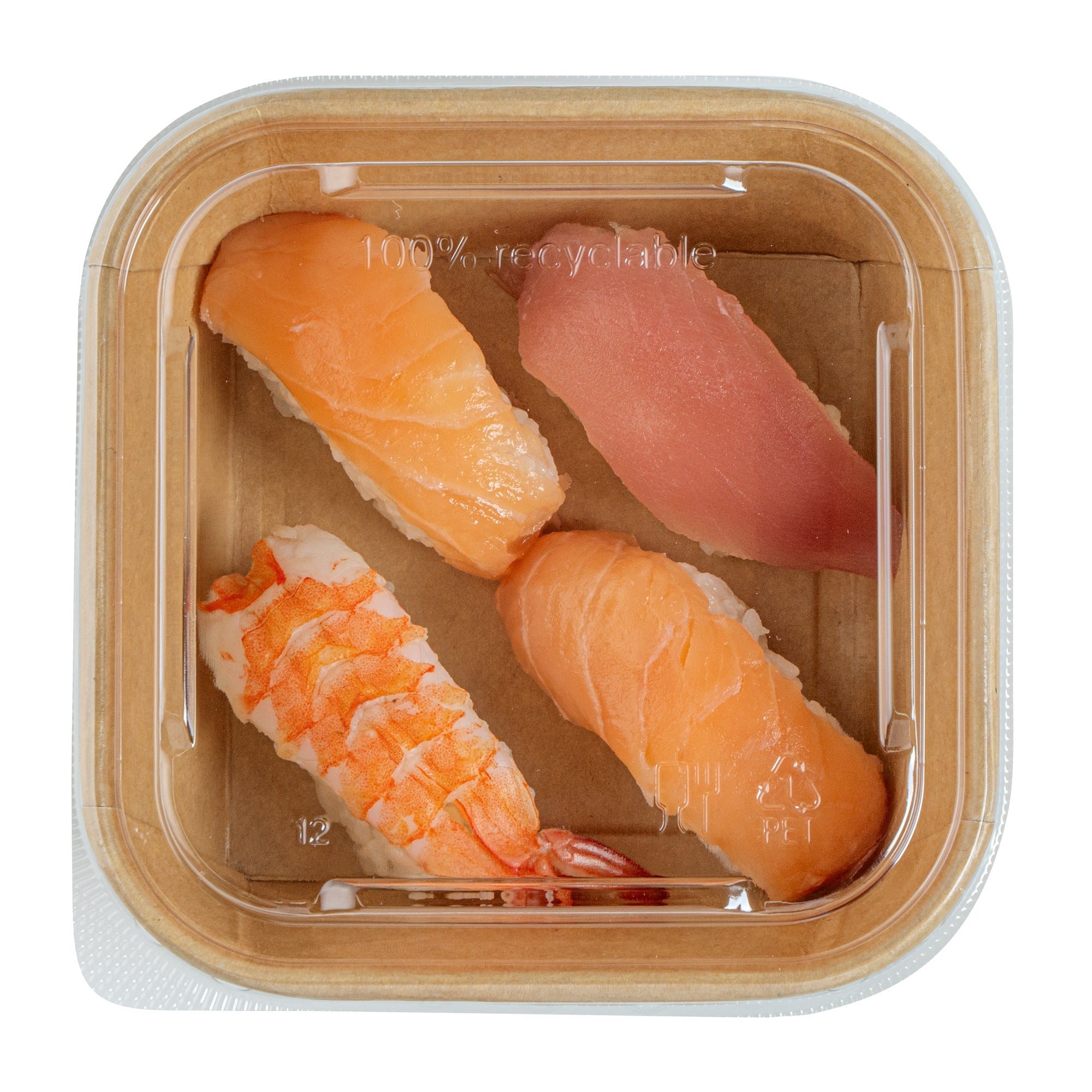 Matsuri Vision Clear PET Plastic Lid - Fits 17 and 22 oz Sushi Containers, Anti-Fog - 100 count box