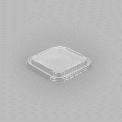 Matsuri Vision Clear PET Plastic Lid - Fits 17 and 22 oz Sushi Containers, Anti-Fog - 100 count box